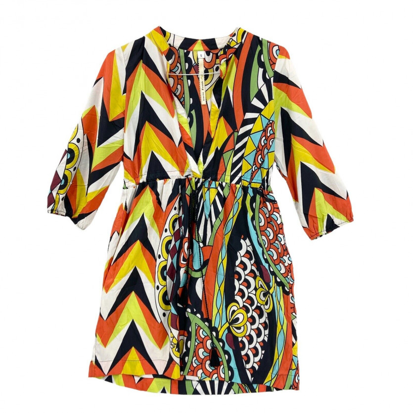 UNCLE FRANK Dress Womens Small Cynthia Bold Print Mini Maximalism L899 - 사진 1/6